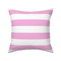 2 inch pink and white stripes - horizontal