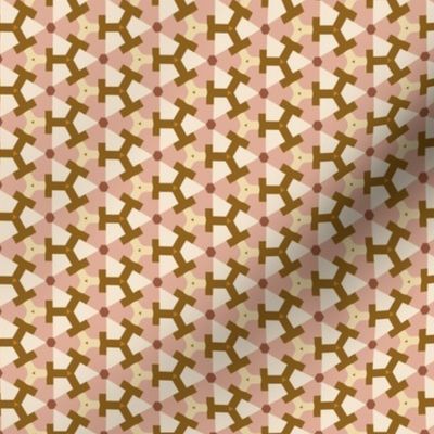 Interconnected - Spice Colorway 2 - hexagon geometric - nutmeg, pink & cream