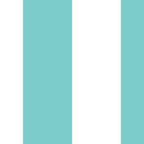 2 inch turquoise and white stripes - vertical