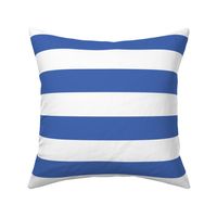 2 inch royal blue and white stripes - horizontal