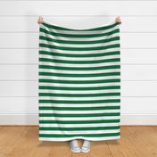 2 inch deep green and white stripes - horizontal