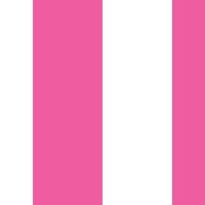 2 inch deep pink and white stripes - vertical