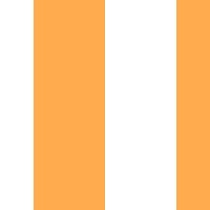 2 inch orange and white stripes - vertical