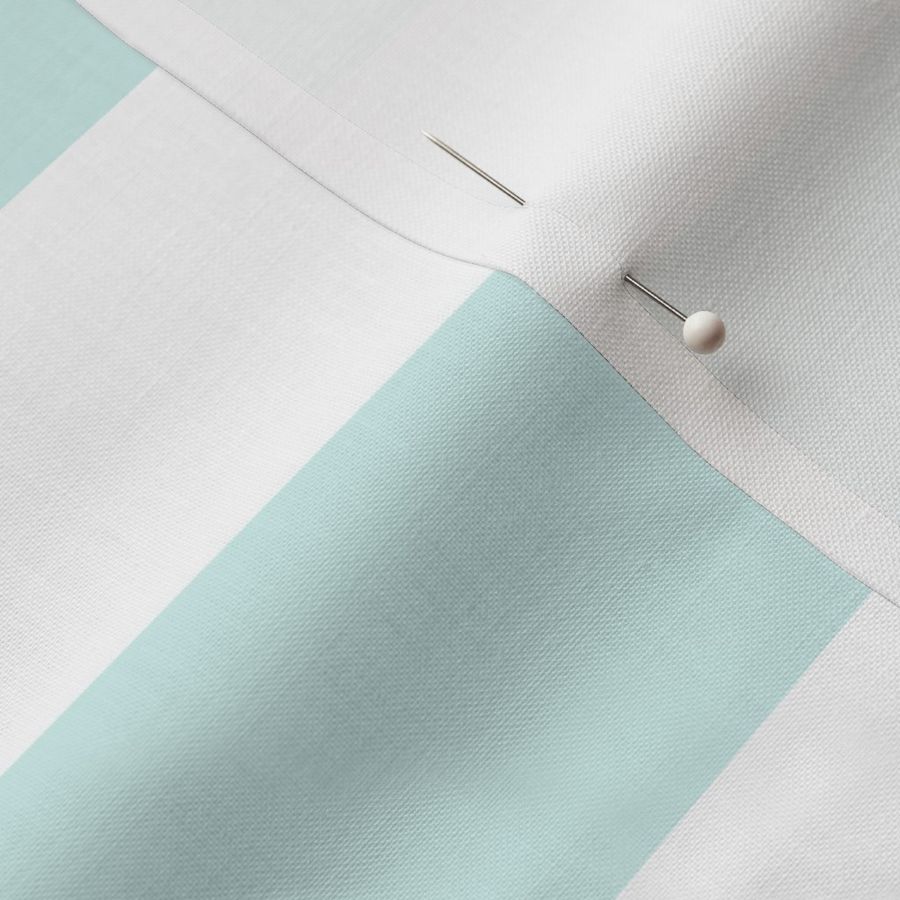 2 inch mint and white stripes - horizontal