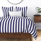 2 inch navy blue and white stripes - vertical