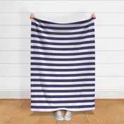 2 inch navy blue and white stripes - horizontal