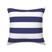 2 inch navy blue and white stripes - horizontal