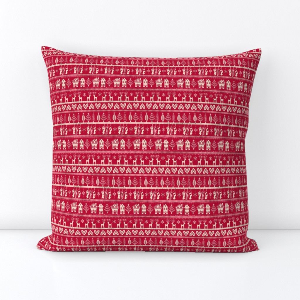 vintage nordic christmas red small