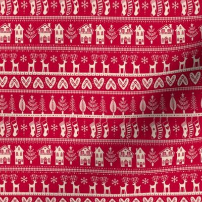 vintage nordic christmas red small