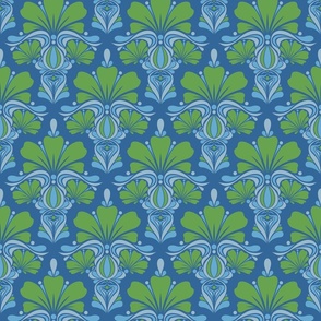 Fleur de Lille Art Deco Blue Green