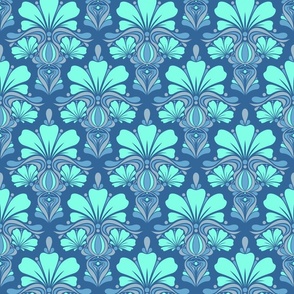 Fleur de Lille Art Deco Blue mint