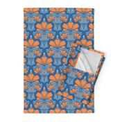 Fleur de Lille Art Deco Blue orange