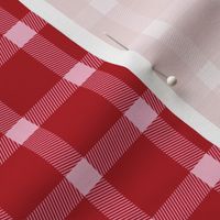 Basic trendy gingham design traditional winter plaid in seasonal christmas red and valentine pink
