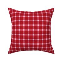 Basic trendy gingham design traditional winter plaid in seasonal christmas red and valentine pink