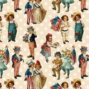 4TH OF JULY PARADE SMALL - AMERICANA COLLECTION (CREAM)