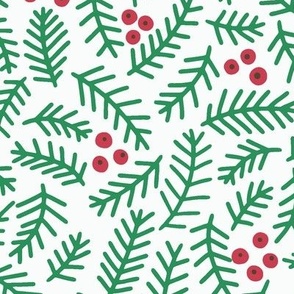 pine and berries/green red