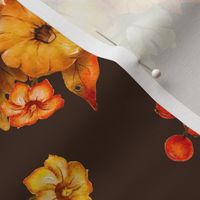 Pumpkin watercolor cute fall holiday pattern