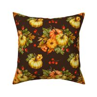 Pumpkin watercolor cute fall holiday pattern