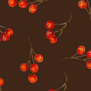 Christmas red berry floral pattern