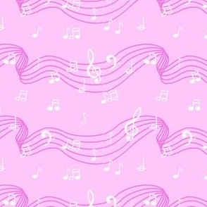 Musical notes on pink