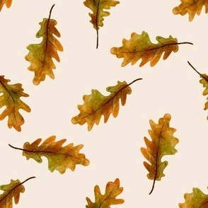 Watercolor autumn fall leaves pattern