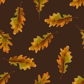 Watercolor autumn fall leaves pattern