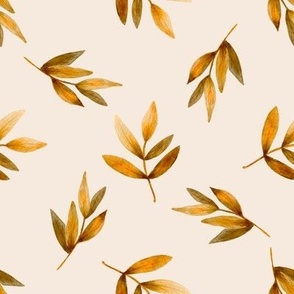 Watercolor autumn fall leaves pattern