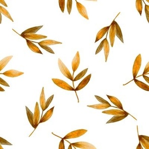 Watercolor autumn fall leaves pattern