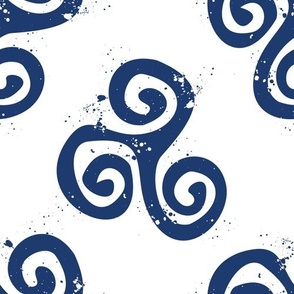 Blue and White Celtic Triskell