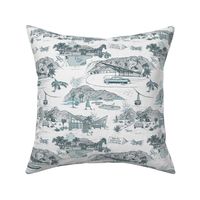 PALM SPRINGS MID-CENTURY TOILE - MUTED COLORS BLUE, MEDIUM SCALE