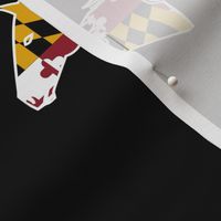 Horse head with Maryland Flag on black background