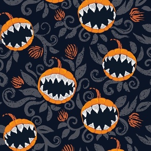 Alien Pumpkin Patch - Black - Large