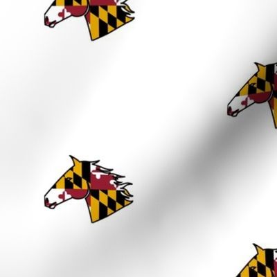 Horse Head with Maryland Flag on white background