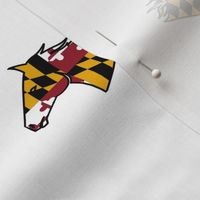 Horse Head with Maryland Flag on white background