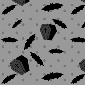 Coffins, bats and polka-dots 