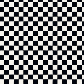 small // Retro Checker Chequerboard Pattern in Blackest Black