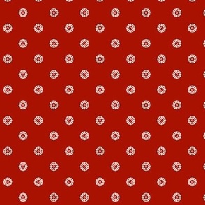 Acorn Cap Dot: Turkey Red & White Dotted