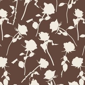 Off white roses in brown  LARGE