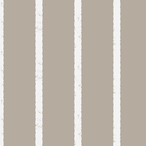 sketchy vertical stripe - warm grey and off white