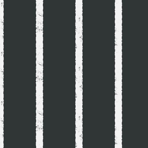 sketchy vertical stripe - charcoal and off white