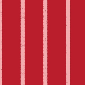 LARGE L sketchy vertical stripe - romantic red and pink