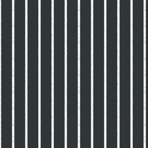 SMALL sketchy vertical stripe - charcoal and off white
