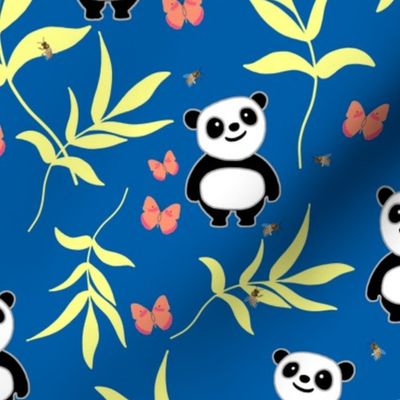 Peta Panda & Friends - ocean blue, Large 