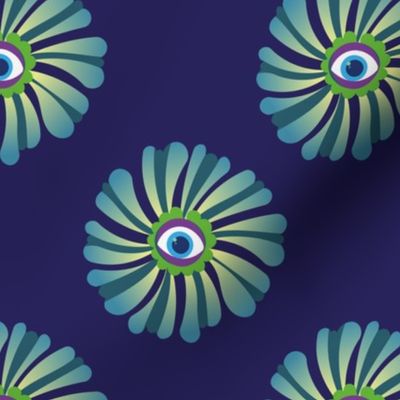 Eye flower - indigo - medium