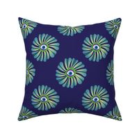 Eye flower - indigo - medium