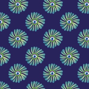 Eye flower - indigo - medium