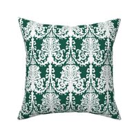 Green & White Damask 18thC Regency Baroque Rococo