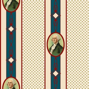 WASHINGTON PORTRAIT STRIPE LARGE- AMERICANA COLLECTION (CREAM)