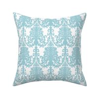 Damask Light Blue & White 18thC Regency Baroque Rococco