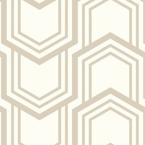 Hecagon geometrical pattern in beige